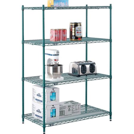 NEXEL 5 Tier Wire Shelving Starter Unit, 36W x 24D x 74H, Green Epoxy Finish 24367G5